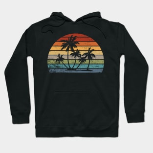 Tropical Beach Vintage Retro Style 70s 80s Palm Tree Hoodie